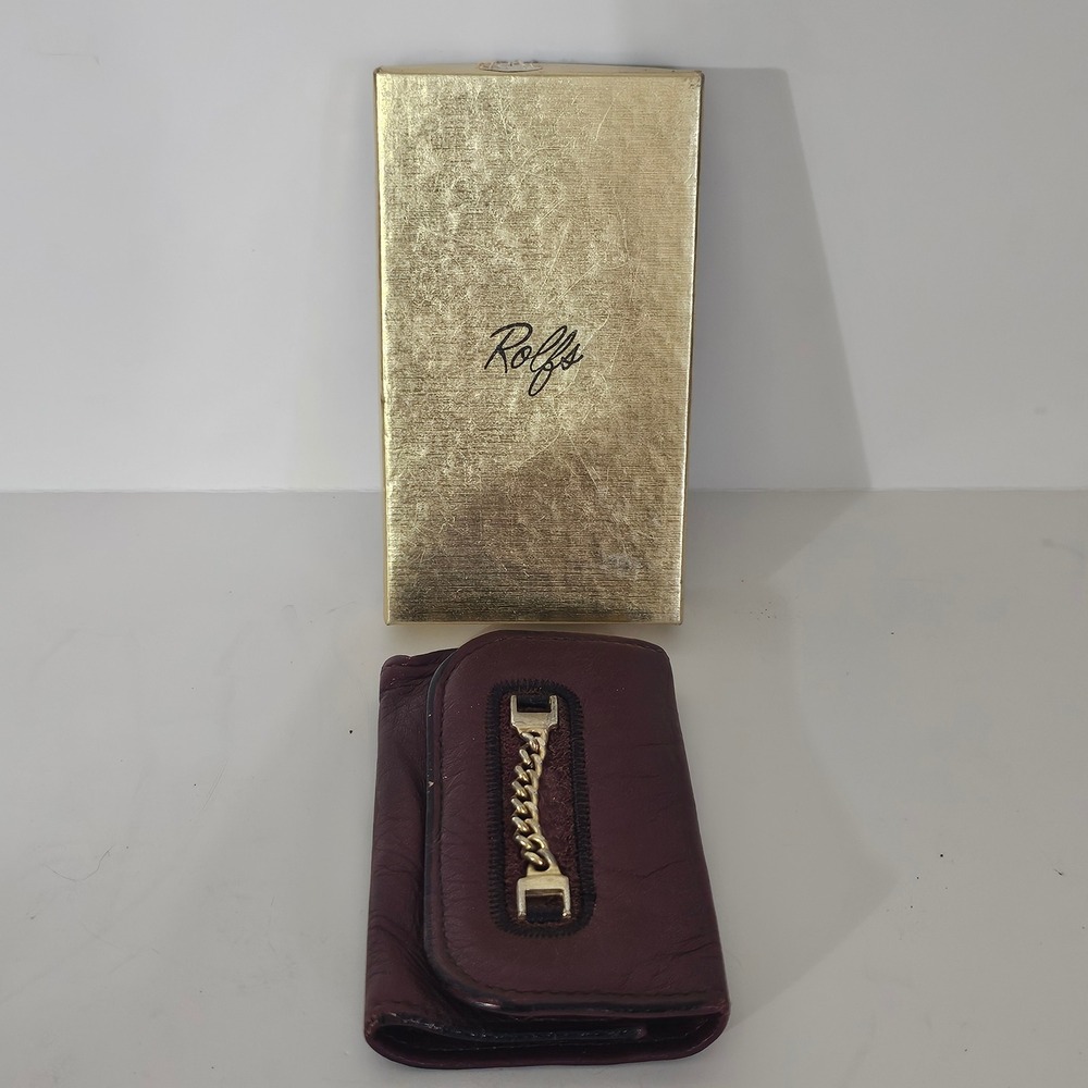 Vintage Princess Gardner Key Gard Burgundy Leather 6 Hook Key Case with Box